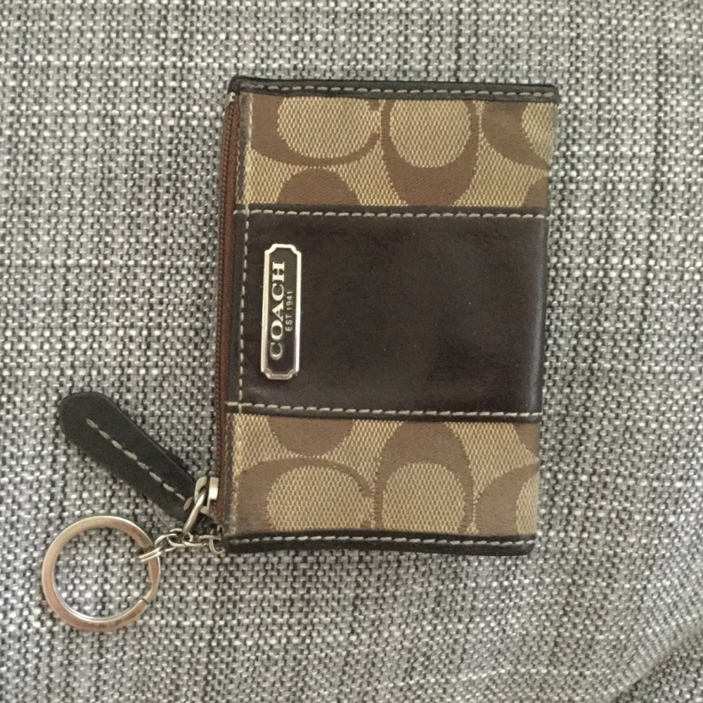 AUTHENTIC COACH Signature Jacquard Coin Purse